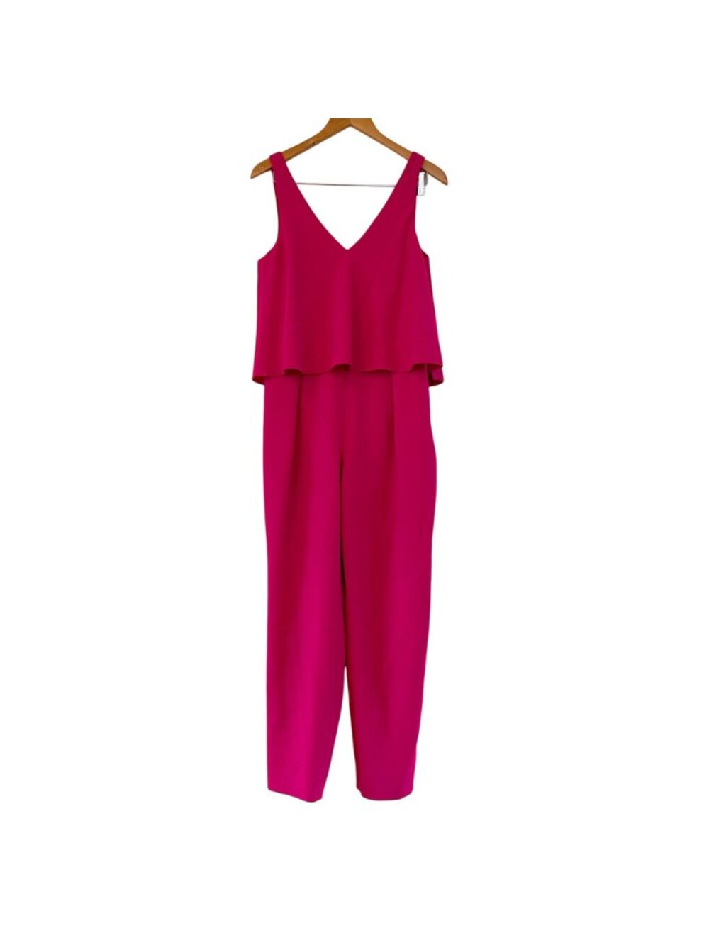 Trina Turk Oceanside Jumpsuit Classic Pink Crepe, Size Small - Picture 2 of 5